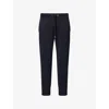 Moncler Tricolour Trimmed Cotton Trackpants In Navy