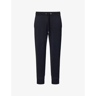 Moncler Tricolour Trimmed Cotton Trackpants In Midnight Blue