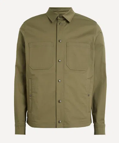 MONCLER MONCLER MENS OLIVE COTTON GABARDINE SHIRT JACKET