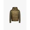 Moncler Mens Olive Hybrid Tricot Hooded Wool Knit Cardigan In Green