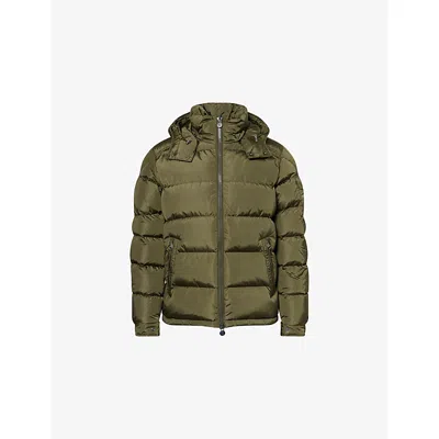 MONCLER MENS OLIVE MAYA PADDED NYLON DOWN JACKET