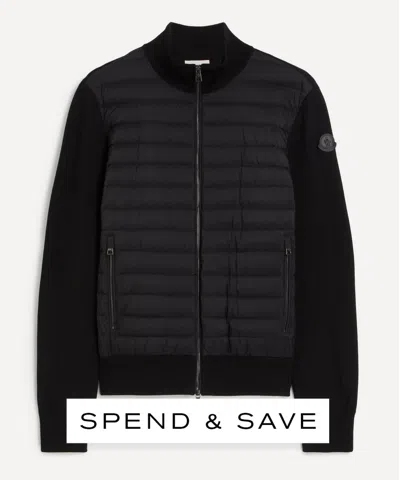 Moncler Mens Padded Crepe Cotton Zip-up Cardigan