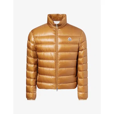 Moncler Mens Sergesta Logo-badge Padded Jacket Mustard In Multi
