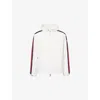 Moncler Snap Button Cuffs Hooded Jacket In White