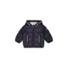Moncler Merary Blue Down Jacket For Baby Boy With Logo In Blue