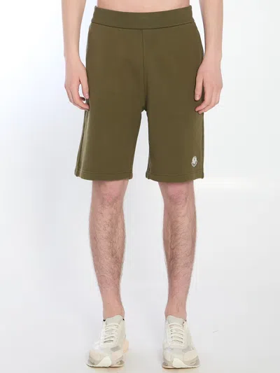 Moncler Mercedes Cotton Bermuda Shorts In Green