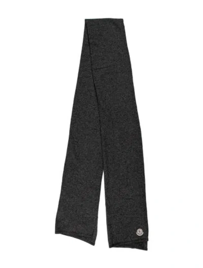 Pre-owned Moncler Merino Wool Scarf In Gray