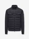 Moncler Quilted High Collar Cardigan Featuring Pockets In Black