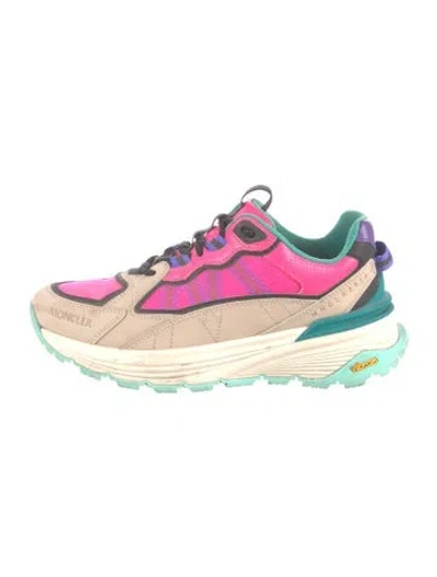 Pre-owned Moncler Mesh Colorblock Pattern Athletic Sneakers In Pink