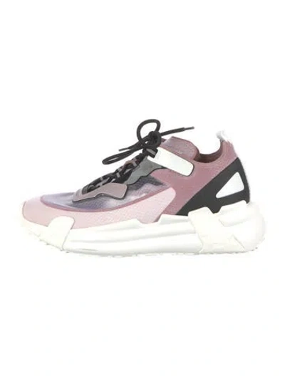 Pre-owned Moncler Mesh Colorblock Pattern Sneakers In Pink