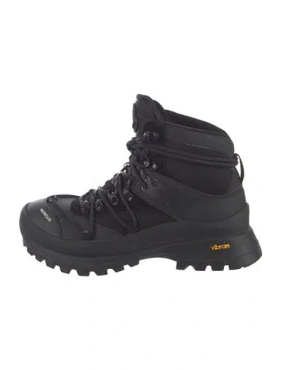 Pre-owned Moncler Mesh Hiking Boots In Black