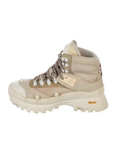 Pre-owned Moncler Mesh Hiking Boots In Neutral