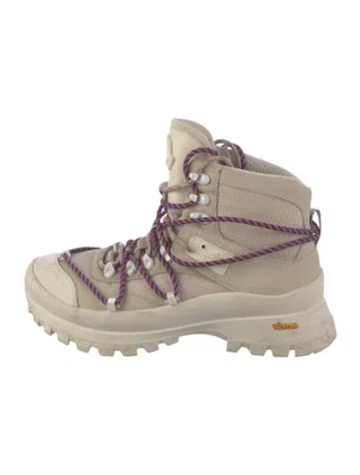 Pre-owned Moncler Mesh Hiking Boots In Neutrals