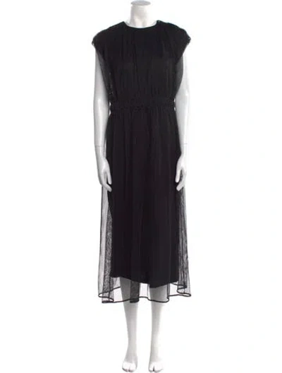 Pre-owned Moncler Mesh Long Dress In Black