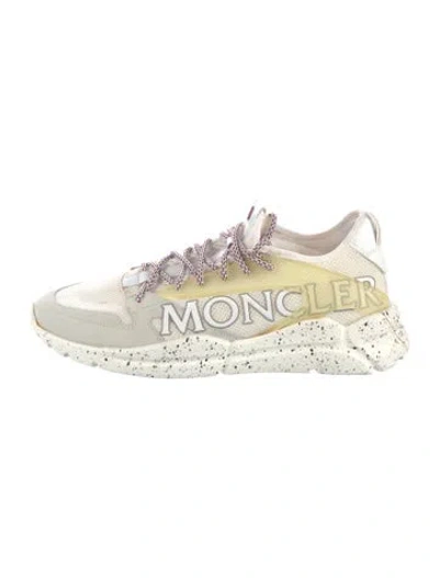Pre-owned Moncler Mesh Printed Athletic Sneakers In Neutrals
