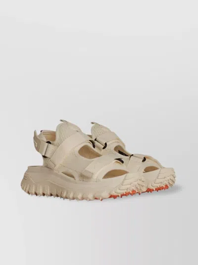 Moncler Mesh Sandals With Open Toe In Beige