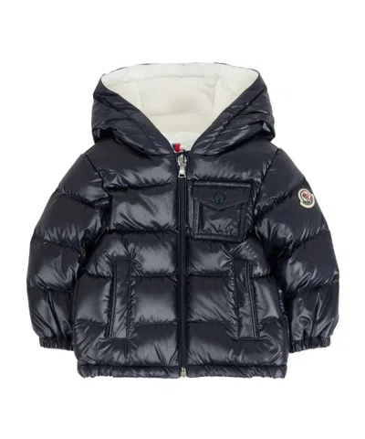 Moncler Kids' Mesles Hooded Down Jacket In Blue