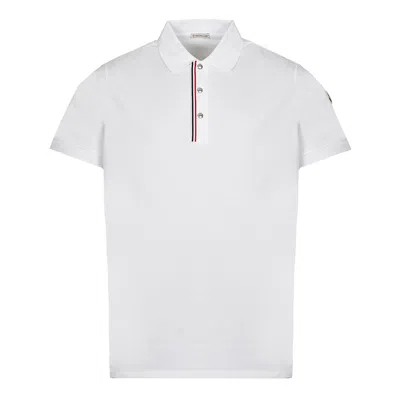 Moncler Metal Button Polo Shirt In White