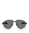 Moncler Womens Black Me4009 Vizla Aviator-frame Metal Sunglasses In Black