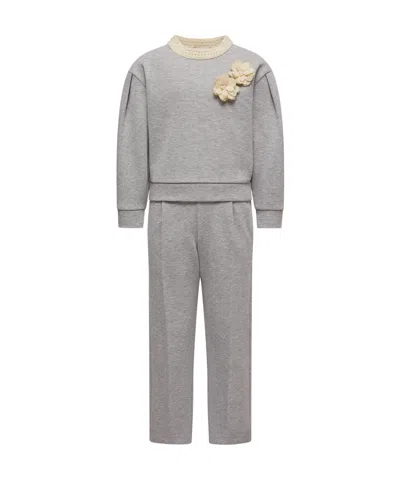Moncler Metallic Cotton Sweatsuit Set In Gray