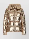 Moncler Metallic Quilted High Collar Puffer Jacket