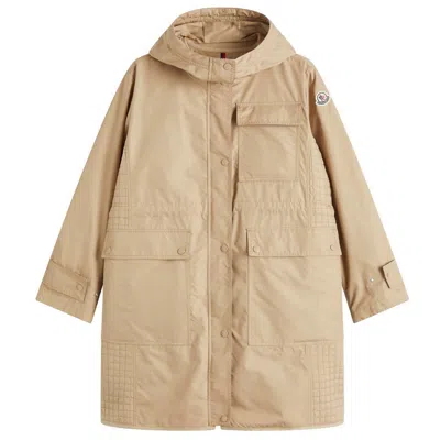 Moncler Meudon Long Parka In Neutral