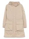 Moncler Meudon Long Parka In Neutral