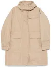 Moncler Meudon Long Parka In Neutrals