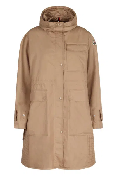 Moncler Meudon Techno Fabric Jacket In Brown