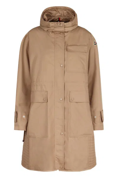 Moncler Meudon Techno Fabric Jacket In Beige