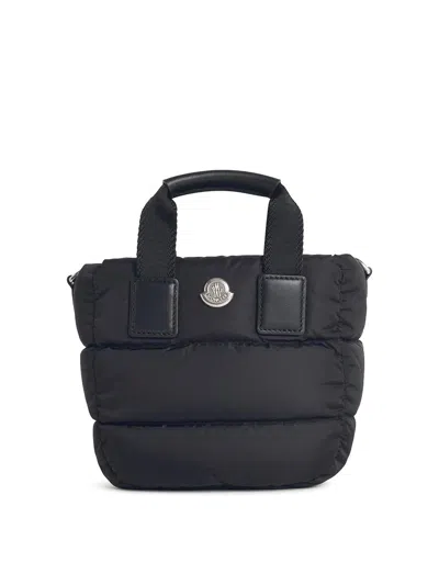 Moncler Borsa A Mano Caradoc Mini In Tessuto Nero Donna In Black