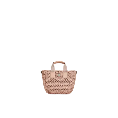 Moncler Micro Cabas Tissé Caradoc In Pink