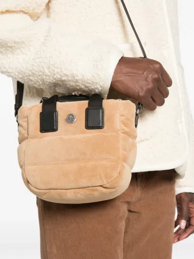Moncler Micro Caradoc Cross-body Bag In Brown
