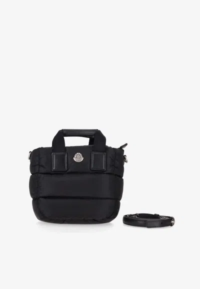 Moncler Micro Caradoc Padded Handbag In Black