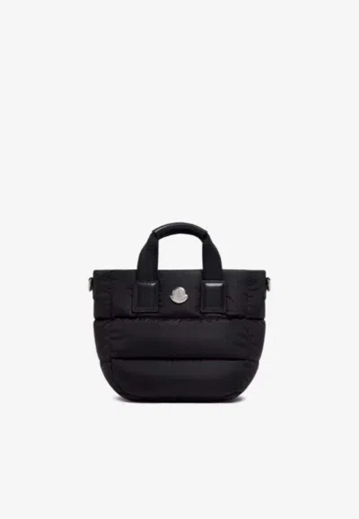 Moncler Borsa A Mano Caradoc Mini In Tessuto Nero Donna In Black