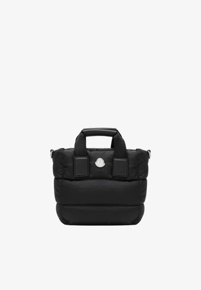 Moncler Micro Caradoc Padded Nylon Handbag In Black