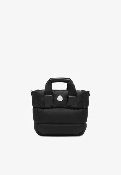 Moncler Micro Caradoc Padded Tote Bag In Black
