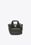 Moncler Micro Caradoc Padded Tote Bag In Brown