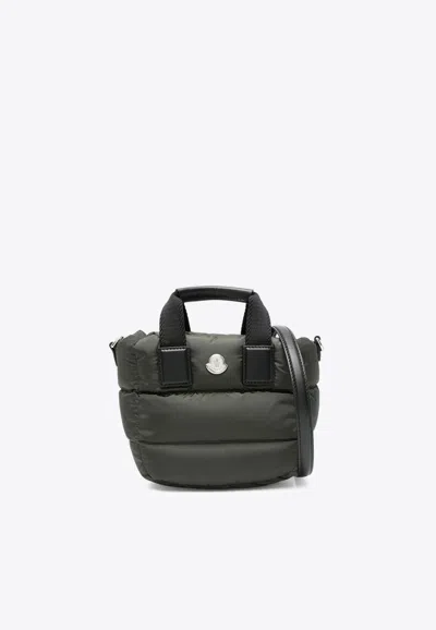 Moncler Micro Caradoc Padded Tote Bag In Brown