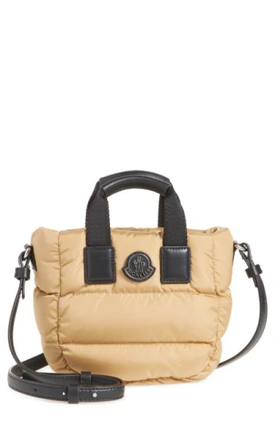 Moncler Micro Caradoc Puffer Crossbody Tote In Camel
