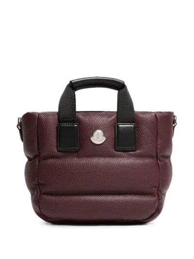 Moncler Micro Caradoc Quilted-leather Tote Bag In Blue
