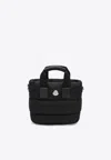 Moncler Micro Shoulder Bag With Quilted Design And Removable Strap In Black
