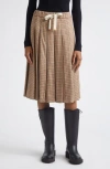 Moncler Check-pattern Pleated Mid Skirt In Neutral