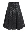 Moncler Gonna Quilted Pleated Shell Midi Skirt In Black