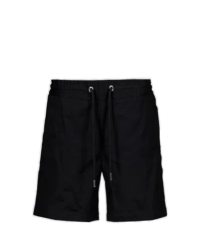 Moncler Mid Rise Drawstring Shorts In Black