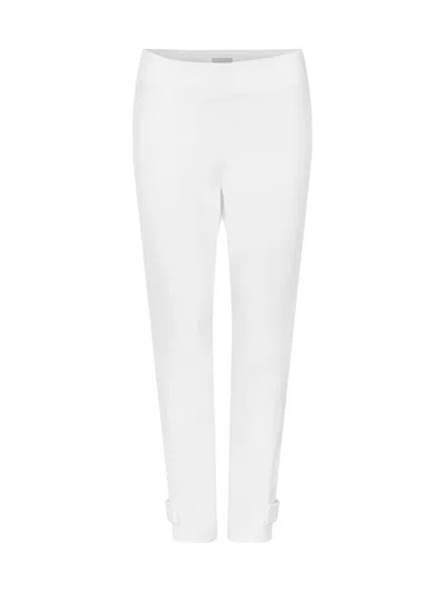 Moncler Fitted Full Length Trousers In White