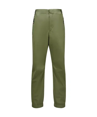 Moncler Mid-rise Tapered Performance Trousers In Green