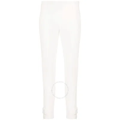 Moncler Fitted Full Length Trousers In White