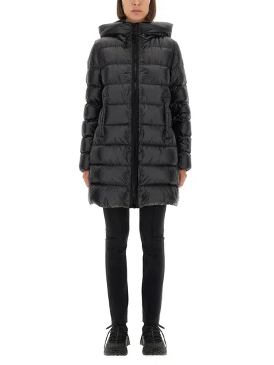 Moncler Midi Down Jacket "suyenne" In Animal Print