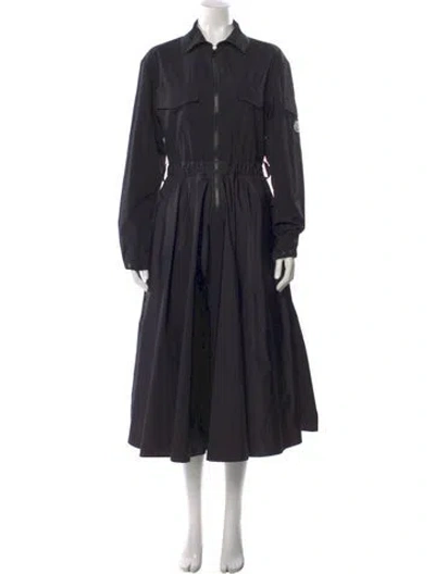 Pre-owned Moncler Midi Length Dress In Black